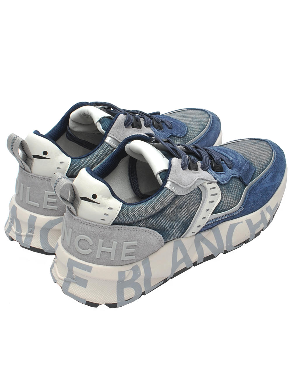 Sneakers Voile Blanche Club01 Suede Canvas Indigo Silky Grey (Cod. 3C67) Pe26
