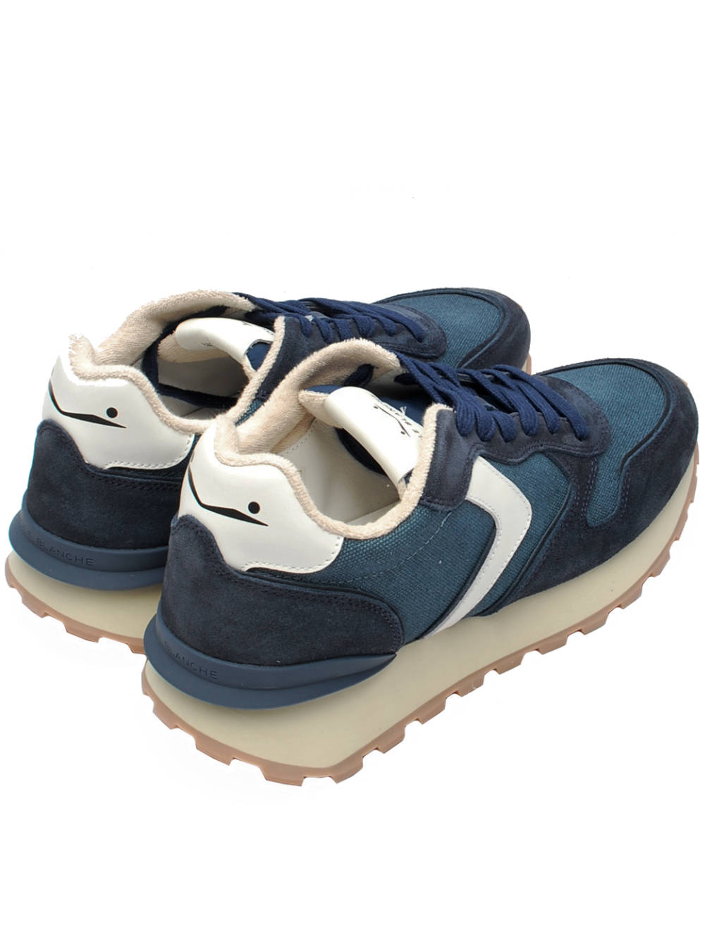 Sneakers Voile Blanche Paris Race Blu Jeans Offwhite (Cod. 1C26) Pe26