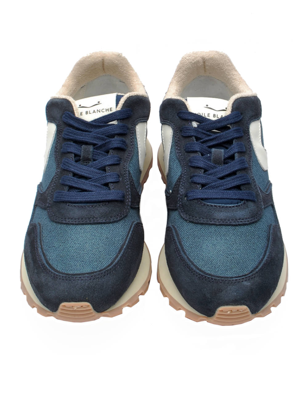 Sneakers Voile Blanche Paris Race Blu Jeans Offwhite (Cod. 1C26) Pe26