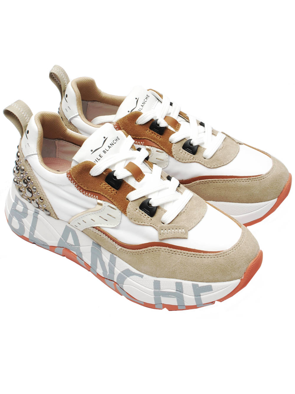 Sneaker Donna Voile Blanche Club 105 - Light Beige White (Cod. 2E42) Pe26