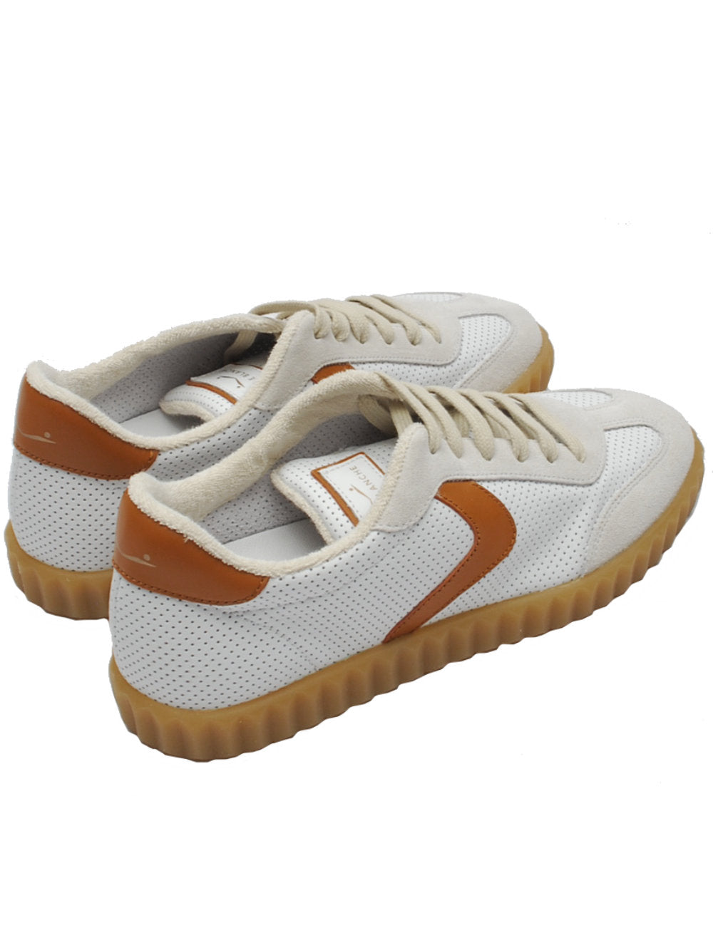 Sneakers Donna Voile Blanche Ines White Brown (Cod. 1n53) pe25 - Calzature Nucca