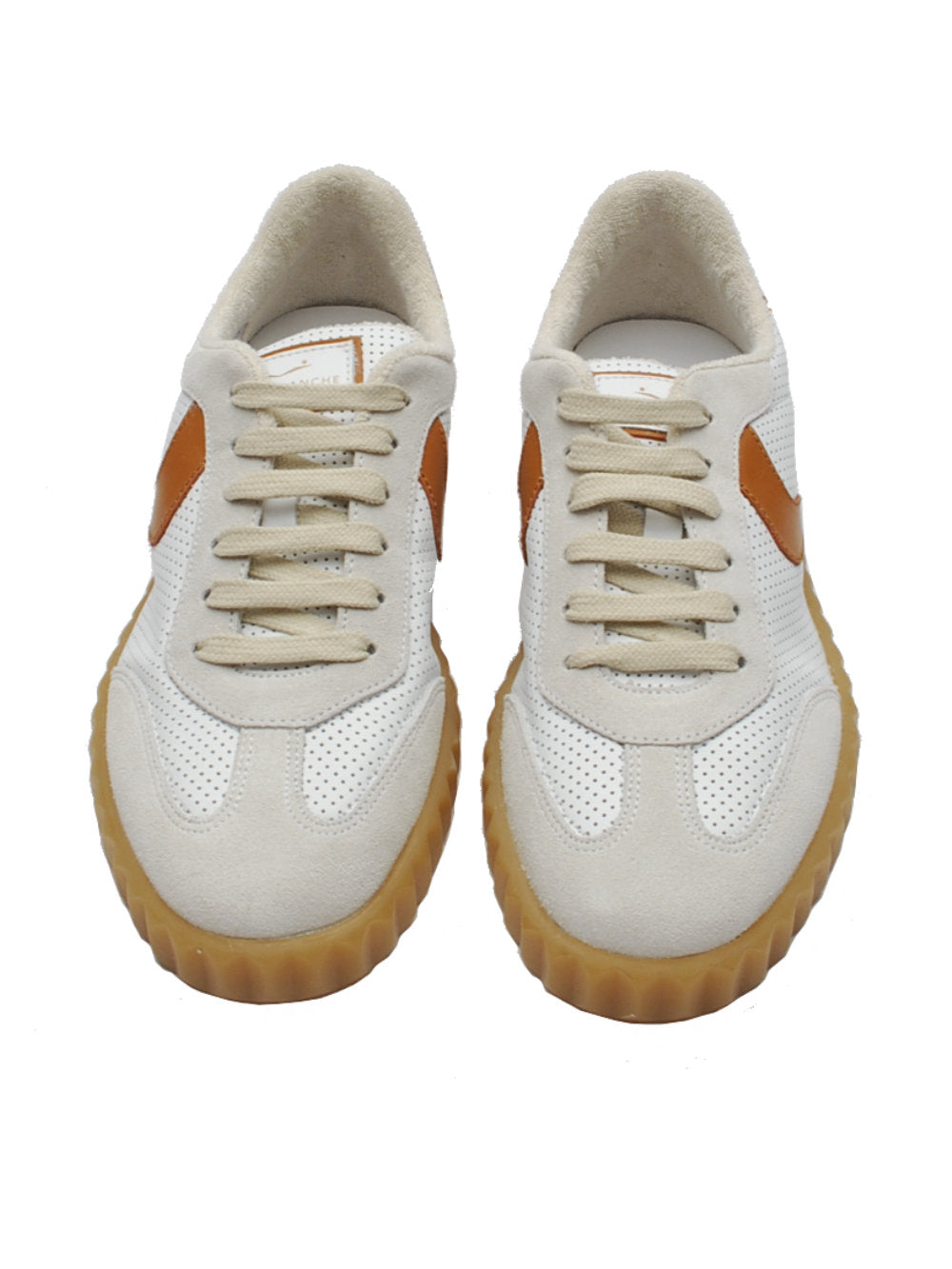 Sneakers Donna Voile Blanche Ines White Brown (Cod. 1n53) pe25 - Calzature Nucca
