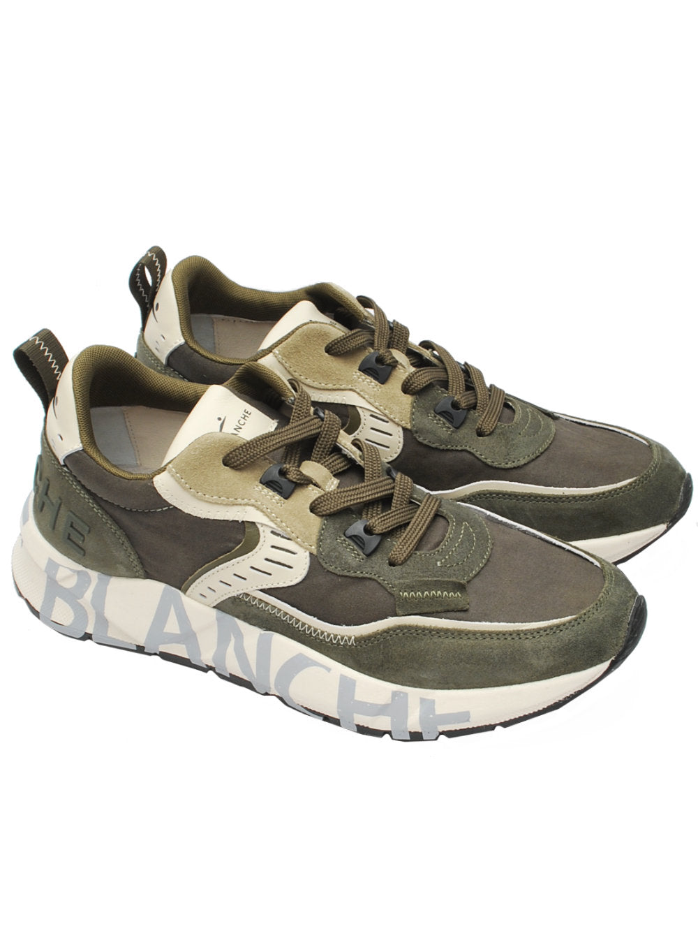 Sneakers Voile Blanche Club01 Suede delavè Military Green (Cod. 0F03) Ai26