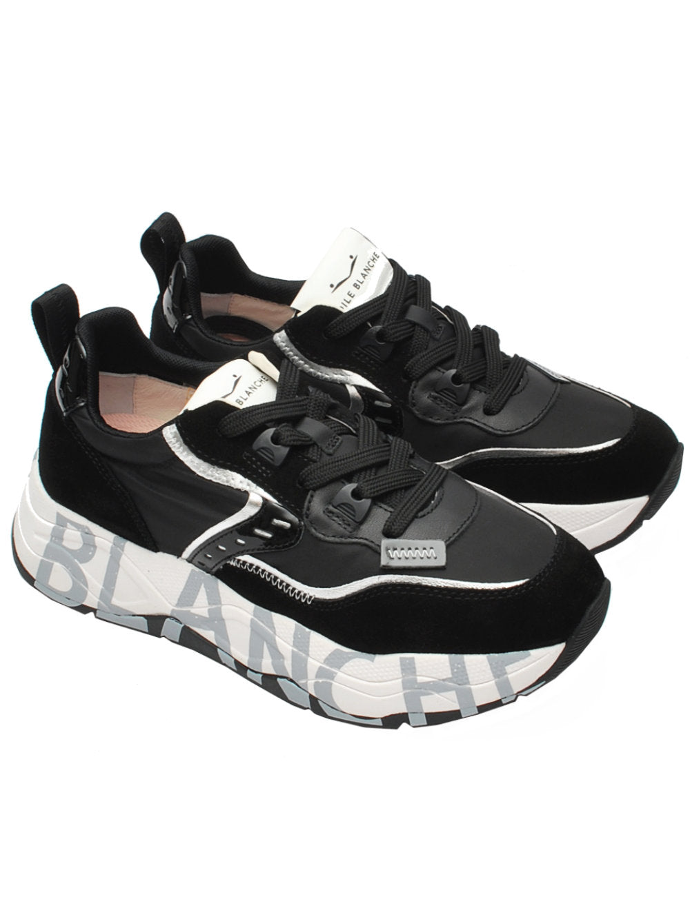 Sneaker Donna Voile Blanche Club 105 - Black Silver (Cod. 1A03) Ai26