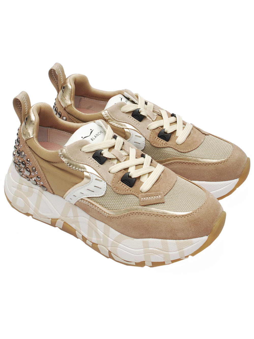 Sneaker Donna Voile Blanche Club 105 - Light Brown - Beige (Cod. 4D29) Ai26