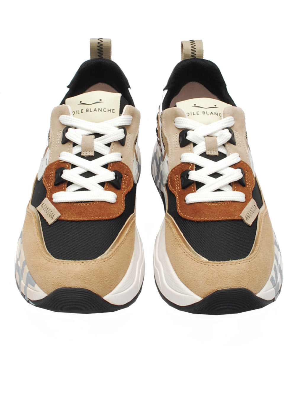 Sneaker Donna Voile Blanche Club 105 - Light Brown - Black - Dove (Cod. 1D33) Ai26